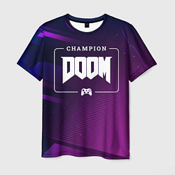 Футболка мужская Doom Gaming Champion: рамка с лого и джойстиком на, цвет: 3D-принт