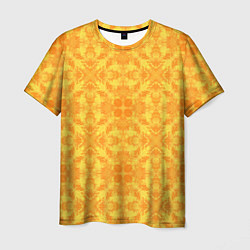 Футболка мужская Желтый абстрактный летний орнамент, цвет: 3D-принт