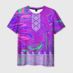 Футболка мужская Славянская рубаха с разводами, цвет: 3D-принт