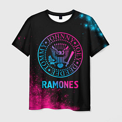 Футболка мужская Ramones Neon Gradient, цвет: 3D-принт