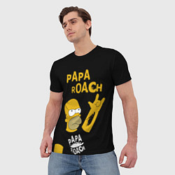 Футболка мужская Papa Roach, Гомер Симпсон, цвет: 3D-принт — фото 2