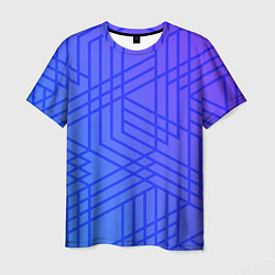 Футболка мужская Синий градиент geometry, цвет: 3D-принт