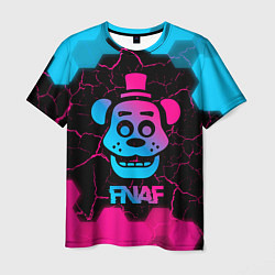 Футболка мужская FNAF мишка - neon gradient, цвет: 3D-принт