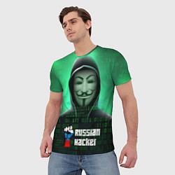 Футболка мужская Russian hacker green, цвет: 3D-принт — фото 2