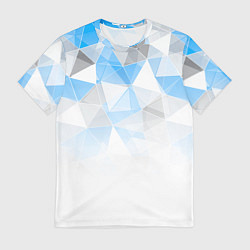 Футболка мужская Исчезающие серо-голубые полигоны, цвет: 3D-принт