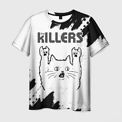 Футболка мужская The Killers рок кот на светлом фоне, цвет: 3D-принт
