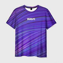 Футболка мужская Абстрактные волны Wave - фиолетовые, цвет: 3D-принт