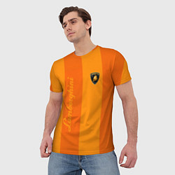 Футболка мужская Ламборгини полосы, цвет: 3D-принт — фото 2