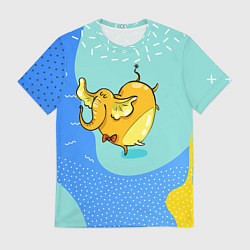 Футболка мужская Желтая слониха - балерина, цвет: 3D-принт