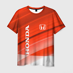 Футболка мужская Хонда - Красно-белая абстракция, цвет: 3D-принт