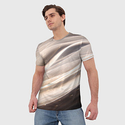 Футболка мужская Абстрактные волны и огни бесконечности, цвет: 3D-принт — фото 2