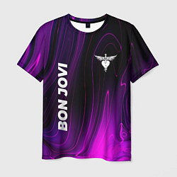 Футболка мужская Bon Jovi violet plasma, цвет: 3D-принт