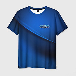 Футболка мужская Ford - синяя абстракция, цвет: 3D-принт