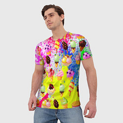 Футболка мужская Вкусные Мороженки, цвет: 3D-принт — фото 2