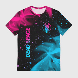 Футболка мужская Dead Space - neon gradient: символ и надпись верти, цвет: 3D-принт