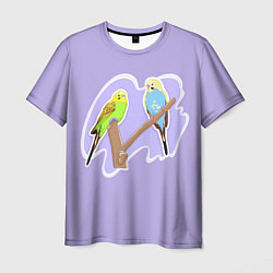 Футболка мужская Пара волнистых попугаев, цвет: 3D-принт