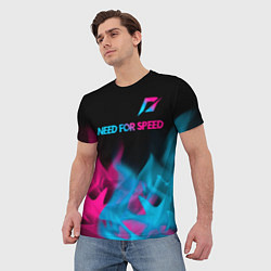 Футболка мужская Need for Speed - neon gradient: символ сверху, цвет: 3D-принт — фото 2