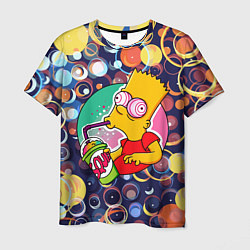 Футболка мужская Bart Simpson пьёт лимонад, цвет: 3D-принт