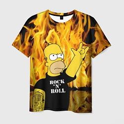 Футболка мужская Homer Simpson - Rock n Roll!, цвет: 3D-принт