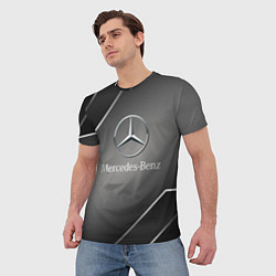 Футболка мужская Mercedes Карбон, цвет: 3D-принт — фото 2