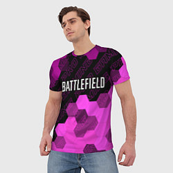 Футболка мужская Battlefield pro gaming: символ сверху, цвет: 3D-принт — фото 2