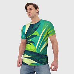 Футболка мужская Яркие тропические листья пальмы, цвет: 3D-принт — фото 2