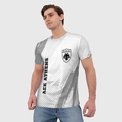 Футболка мужская AEK Athens sport на светлом фоне: надпись, символ, цвет: 3D-принт — фото 2
