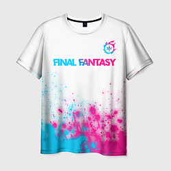 Футболка мужская Final Fantasy neon gradient style: символ сверху, цвет: 3D-принт