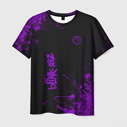 Футболка мужская Blink 182 фиолетовые брызги, цвет: 3D-принт