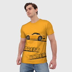 Футболка мужская Желтая машинка street racer, цвет: 3D-принт — фото 2