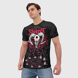 Футболка мужская Slipknot - goat skull, цвет: 3D-принт — фото 2
