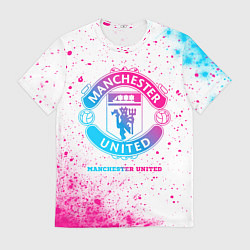 Футболка мужская Manchester United neon gradient style, цвет: 3D-принт