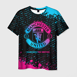 Футболка мужская Manchester United - neon gradient, цвет: 3D-принт