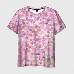 Футболка мужская Абстрактное множество розовых и фиолетовых треугол, цвет: 3D-принт
