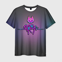 Футболка мужская Stray logo neon, цвет: 3D-принт