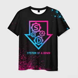 Футболка мужская System of a Down - neon gradient, цвет: 3D-принт