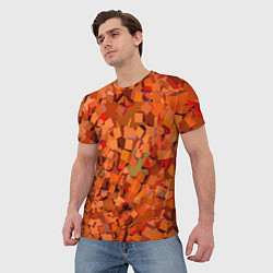 Футболка мужская Оранжевые кубы в абстракции, цвет: 3D-принт — фото 2