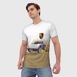 Футболка мужская Porsche - гонки в пустыне, цвет: 3D-принт — фото 2