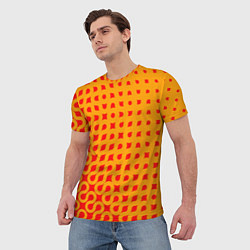 Футболка мужская Оранжевая абстракция, цвет: 3D-принт — фото 2