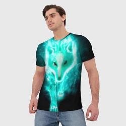 Футболка мужская Неоновый волк, цвет: 3D-принт — фото 2