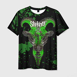 Футболка мужская Slipknot зеленый козел, цвет: 3D-принт