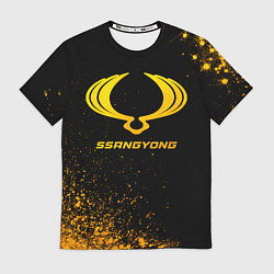 Футболка мужская SsangYong - gold gradient, цвет: 3D-принт