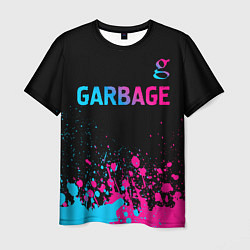 Футболка мужская Garbage - neon gradient: символ сверху, цвет: 3D-принт