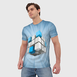 Футболка мужская Трёхцветный кубик Рубика, цвет: 3D-принт — фото 2