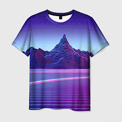 Футболка мужская Neon mountains - Vaporwave, цвет: 3D-принт