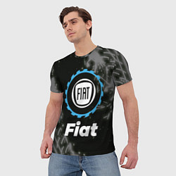 Футболка мужская Fiat в стиле Top Gear со следами шин на фоне, цвет: 3D-принт — фото 2