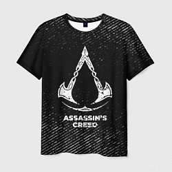 Футболка мужская Assassins Creed с потертостями на темном фоне, цвет: 3D-принт