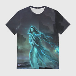 Футболка мужская Halloween - женщина призрак на кладбище, цвет: 3D-принт