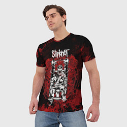 Футболка мужская Slipknot - скелет, цвет: 3D-принт — фото 2