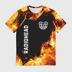 Футболка мужская Radiohead и пылающий огонь, цвет: 3D-принт
